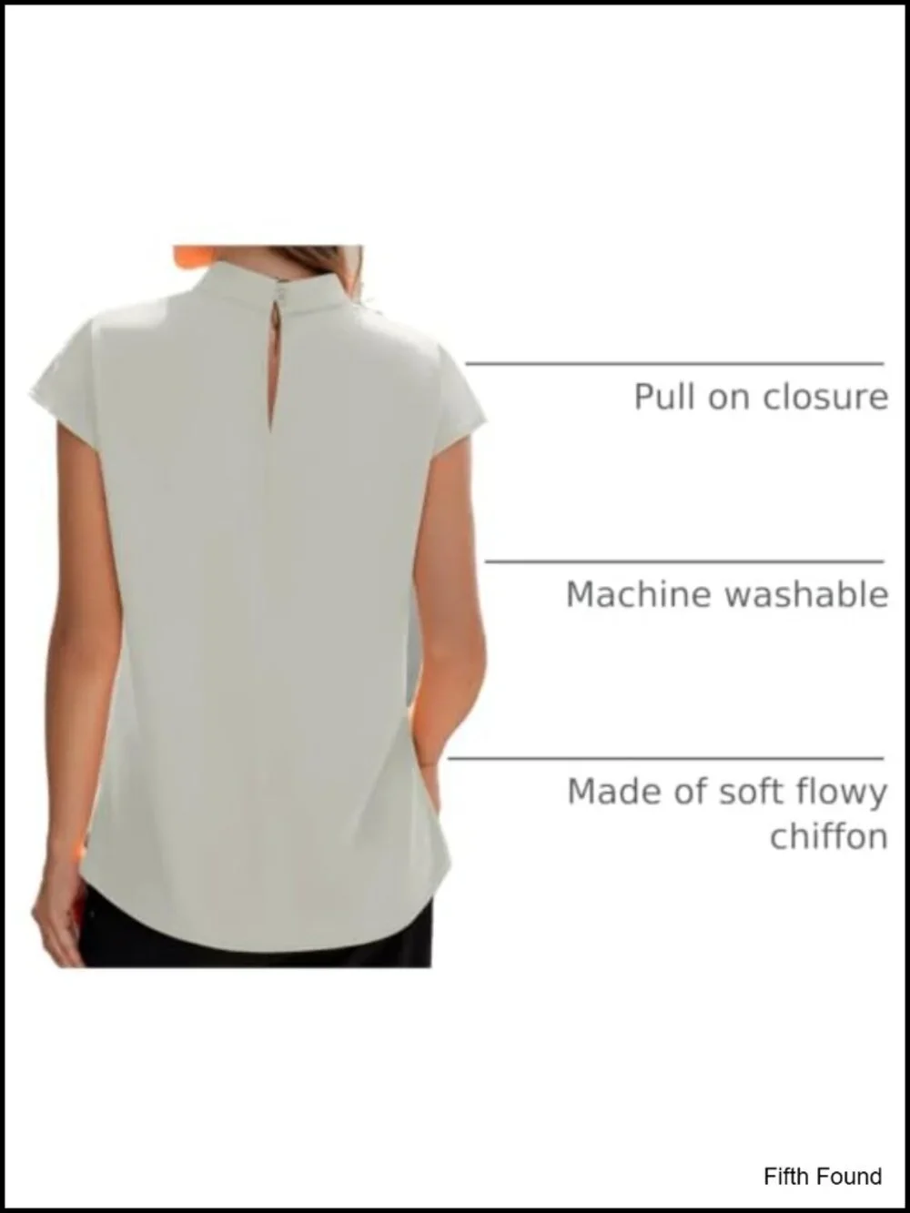 Women's Mock Neck Short Sleeve Chiffon Blouse - Picture 3 of 6